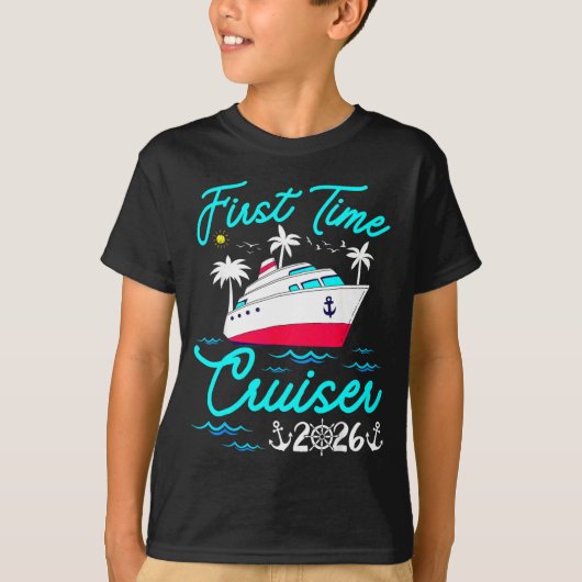 First Time Cruiser 2026 1st Cruise Vacation Family Tシャツ (正面)