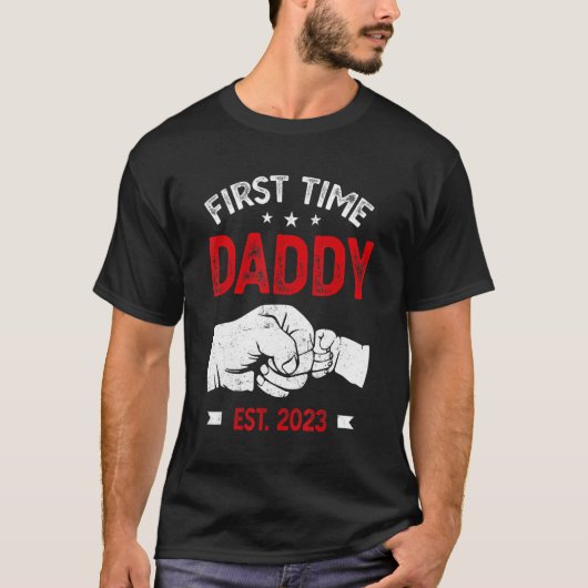 First Time Dad 2023 Father s Day Promoted Daddy Me Tシャツ (正面)