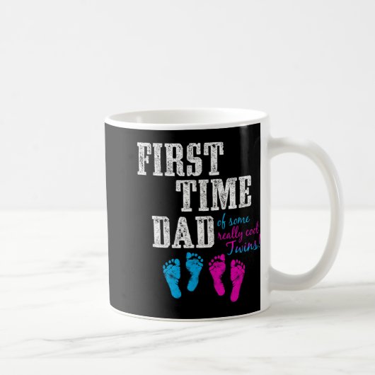 First Time Dad, Daddy Of Bg Twins, Father's Day Gi コーヒーマグカップ (右)