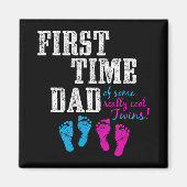 First Time Dad, Daddy Of Bg Twins, Father's Day Gi マグネット (正面)