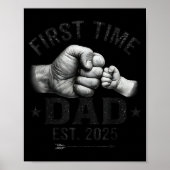 First Time Dad Est 2025 Fist Bump New Dad Father's ポスター (正面)