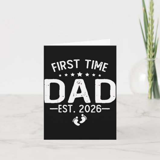 First Time Daddy New Dad Est 2026 Shirt Fathers Da カード (正面)