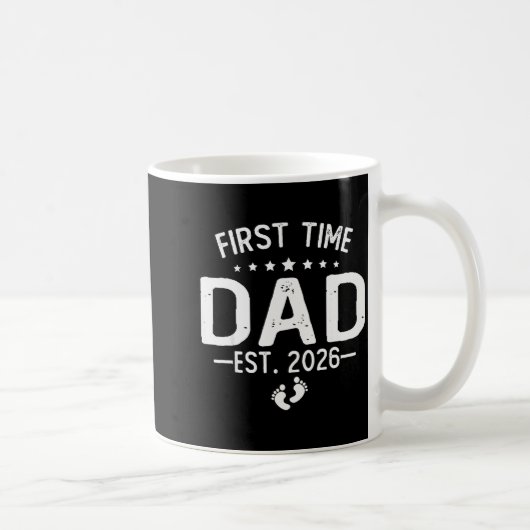 First Time Daddy New Dad Est 2026 Shirt Fathers Da コーヒーマグカップ (右)