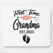 First Time Grandma 2025 Mothers Day Promoted To Gr マウスパッド (正面)