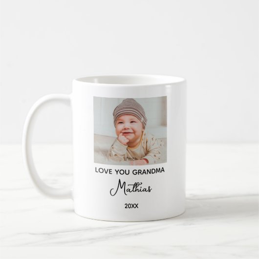 First Time Grandma Custom Photo hoto for Grandma コーヒーマグカップ (左)