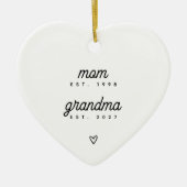 First Time Grandma Keepsake Custom Heart Shape セラミックオーナメント (正面)
