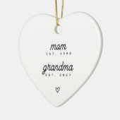 First Time Grandma Keepsake Custom Heart Shape セラミックオーナメント (左)