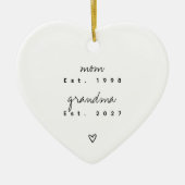 First Time Grandma Keepsake Custom Heart Shape セラミックオーナメント (正面)