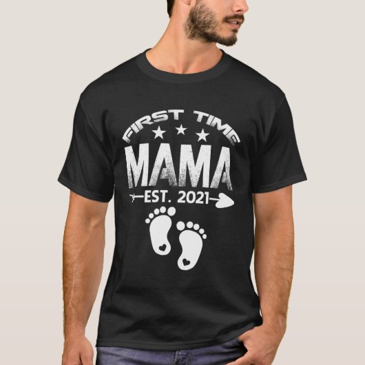 First Time Mama 2021 New Mama to be  Baby Tシャツ (正面)