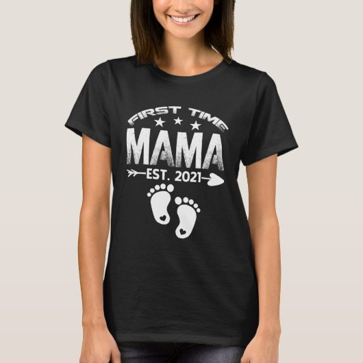 First Time Mama 2021 New Mama to be  Baby Tシャツ (正面)