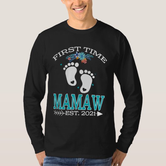 First Time Mamaw 2021 New Mamaw to be  Baby Tシャツ (正面)