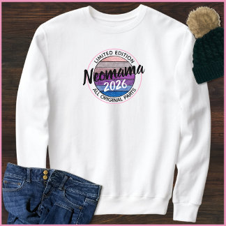 First Time Mom 2026 Modern Text Vintage Sunset スウェットシャツ