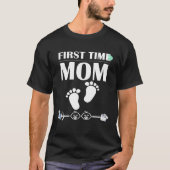 First Time Mom Announcemen Plus Size Cute Graphic Tシャツ (正面)