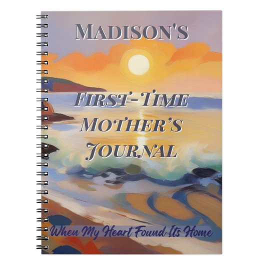 First-Time Mother’s Journal–Personalized Keepsake ノートブック (正面)