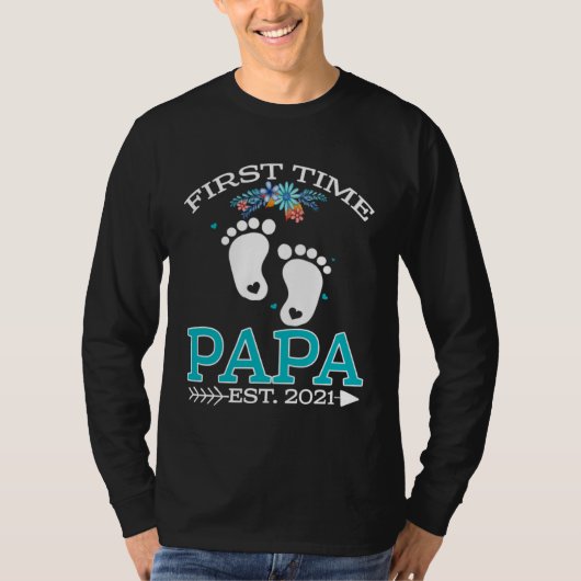 First Time Papa 2021 New Papa to be  Baby Tシャツ (正面)