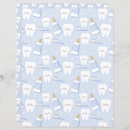 First Tooth両面スクラップブック作り紙 (正面/裏面)