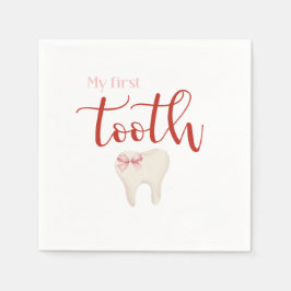 First Tooth - Agra Hadigミニマリストピンク スタンダードカクテルナプキン