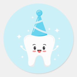 First Tooth Party Favor Stickers - Agrahadig  ラウンドシール