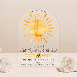 First Trip のまわりに The Sunの誕生日 アクリル招待状