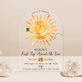 First Trip のまわりに The Sunの誕生日 アクリル招待状