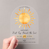 First Trip のまわりに The Sunの誕生日 アクリル招待状 (インサイチュ (ポータブル))