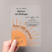 First Trip のまわりに The Sunの誕生日 アクリル招待状 (インサイチュ (ポータブル))