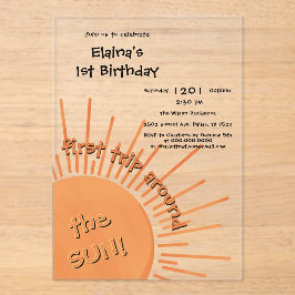 First Trip のまわりに The Sunの誕生日 アクリル招待状