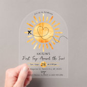 First Trip のまわりに The Sunの誕生日 アクリル招待状 (インサイチュ (ポータブル))