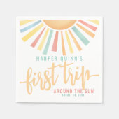 First Trip のまわりに The Sunの誕生日 スタンダードカクテルナプキン (正面)