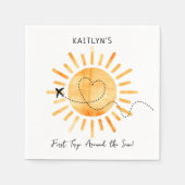 First Trip のまわりに The Sunの誕生日 スタンダードカクテルナプキン (正面)