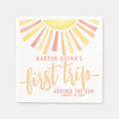 First Trip のまわりに The Sunの誕生日 スタンダードカクテルナプキン (正面)