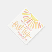 First Trip のまわりに The Sunの誕生日 スタンダードカクテルナプキン (角)