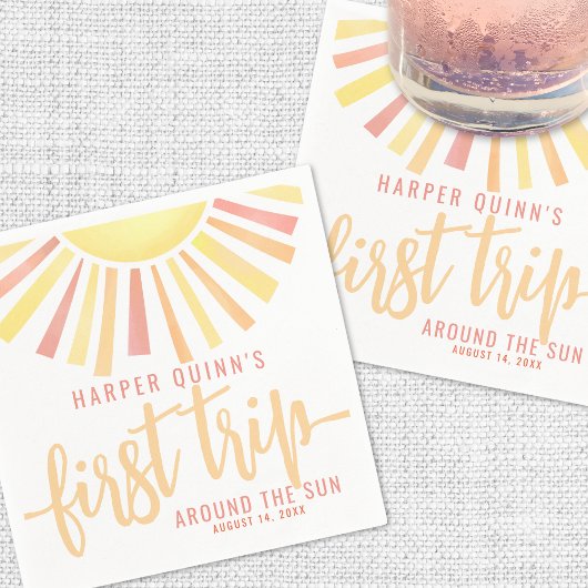 First Trip のまわりに The Sunの誕生日 スタンダードカクテルナプキン
