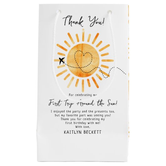 First Trip のまわりに The Sunの誕生日 スモールペーパーバッグ (正面)