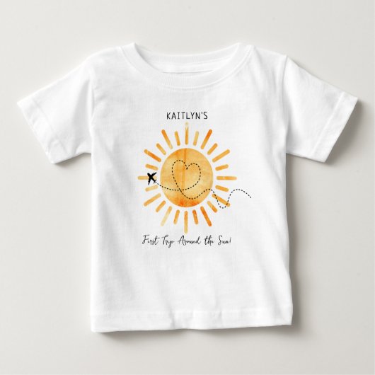 First Trip のまわりに The Sunの誕生日 ベビーTシャツ (正面)