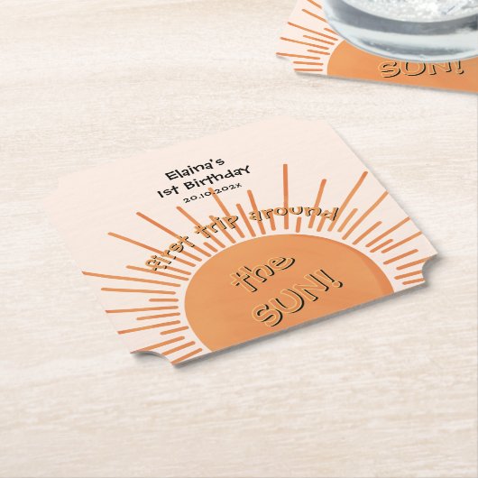 First Trip のまわりに The Sunの誕生日 ペーパーコースター (アングル)
