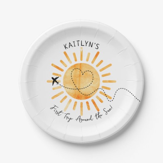 First Trip のまわりに The Sunの誕生日 ペーパープレート (正面)