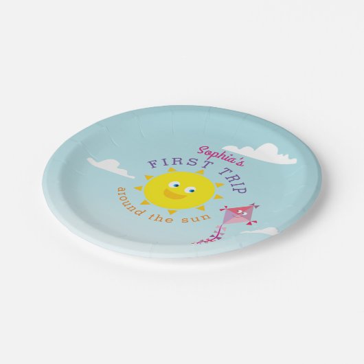 First Trip のまわりに The Sunの誕生日 ペーパープレート (アングル)
