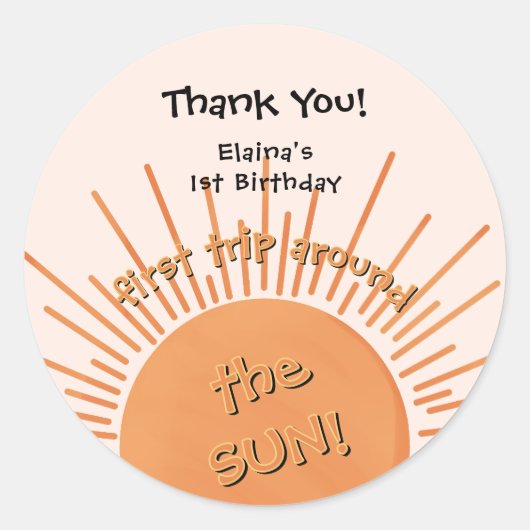 First Trip のまわりに The Sunの誕生日 ラウンドシール (正面)