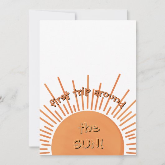 First Trip のまわりに The Sunの誕生日 招待状 (裏面)