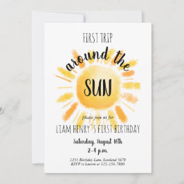 First Trip のまわりに The Sunの誕生日 招待状