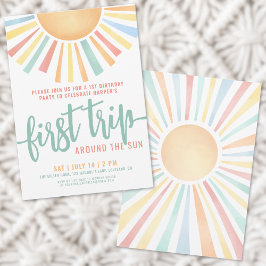First Trip のまわりに The Sunの誕生日 招待状