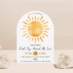 First Trip のまわりに The Sunの誕生日 招待状