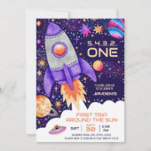 First Trip のまわりに The Sun宇宙宇宙飛行士写真 招待状 (正面)