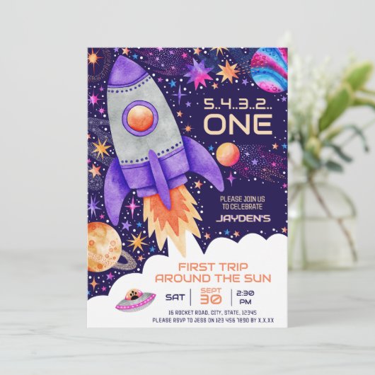 First Trip のまわりに The Sun宇宙宇宙飛行士写真 招待状 (スタンド正面)