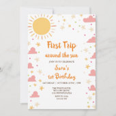 First Trip のまわりに The Sun 1st Birthday By Girl 招待状 (正面)