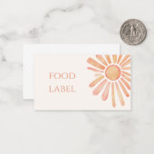 First Trip のまわりに The Sun 1st Birthday Food Label ノートカード (正面/裏面インサイチュ)