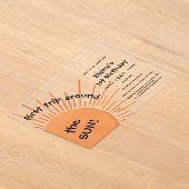 First Trip のまわりに The Sun 1st Birthday Horizontal アクリル招待状 (レイダウン)