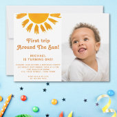 First Trip のまわりに The Sun 1st Birthday Photo 招待状