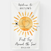 First Trip のまわりに The Sun 1st Birthday Welcome 横断幕 (縦)